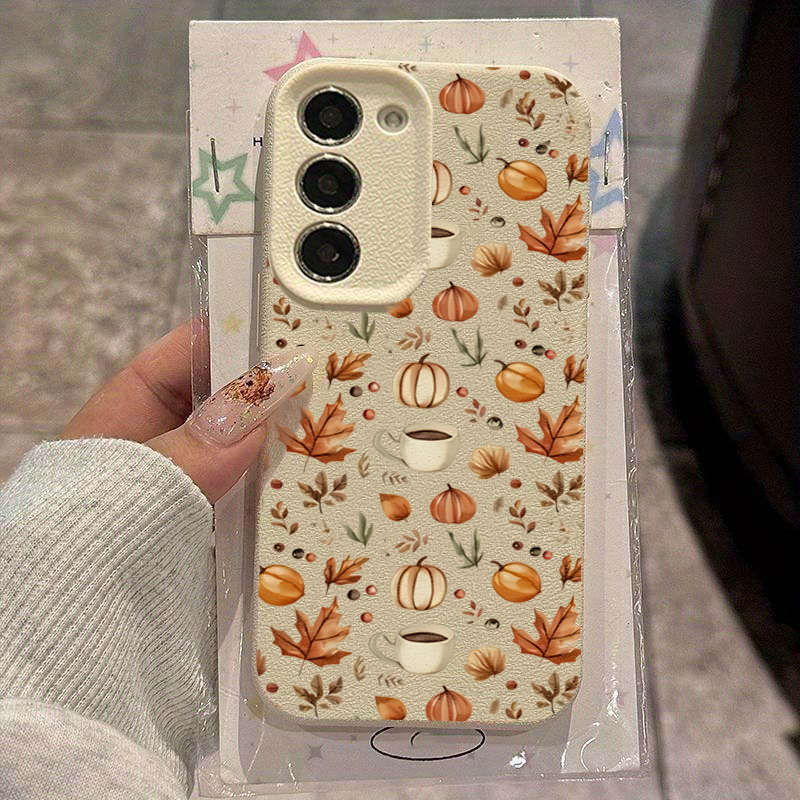 Samsung Galaxy A55 - Autumn Pumpkin Coffee Illustration Case For