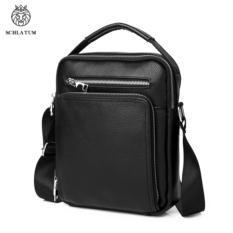 Tablet Shoulder Bag - SCHLATUM Genuine Leather Men Crossbody Shoulder