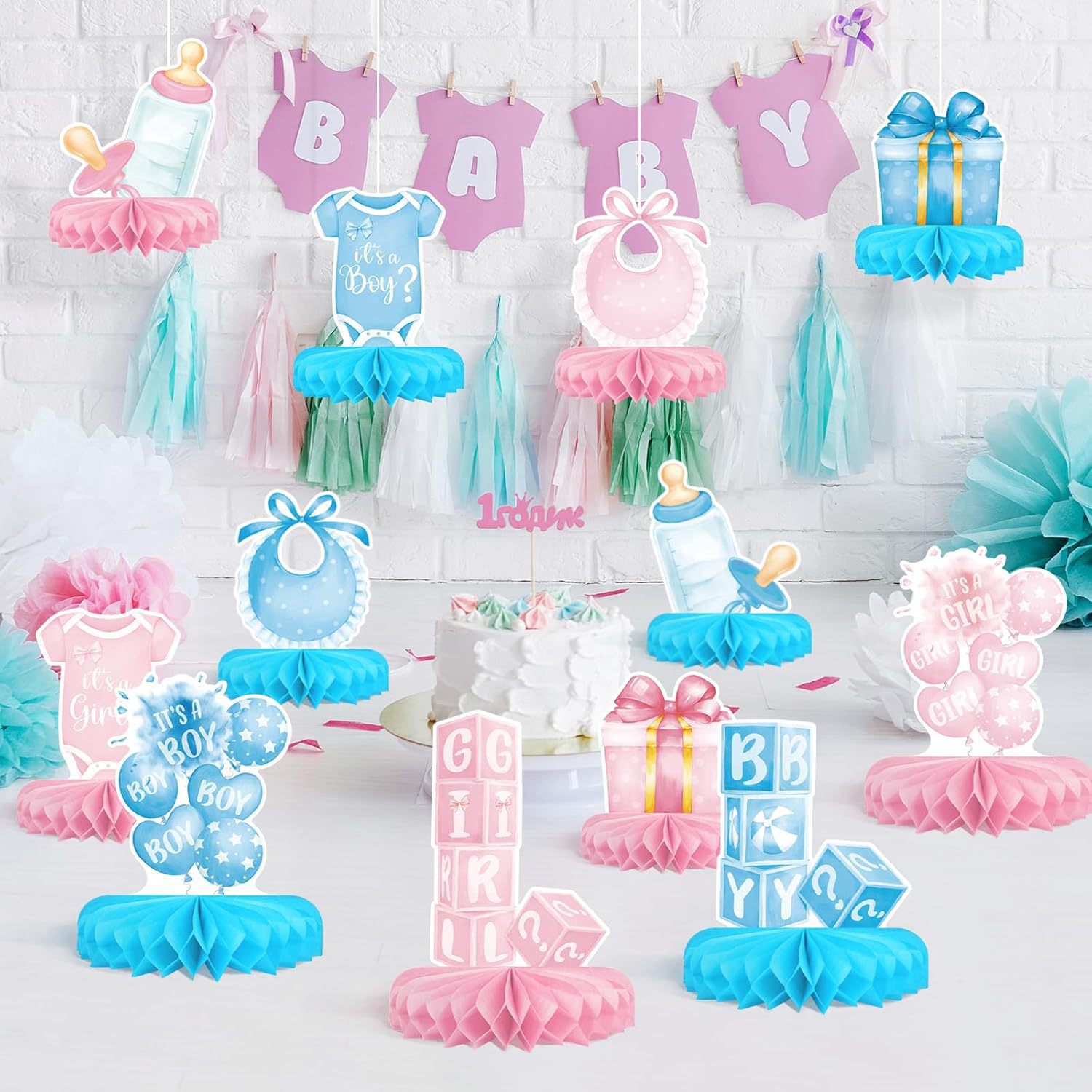 12PCS/Set Gender Reveal Honeyc - Tablet Accessories Kit ulasan dan harga