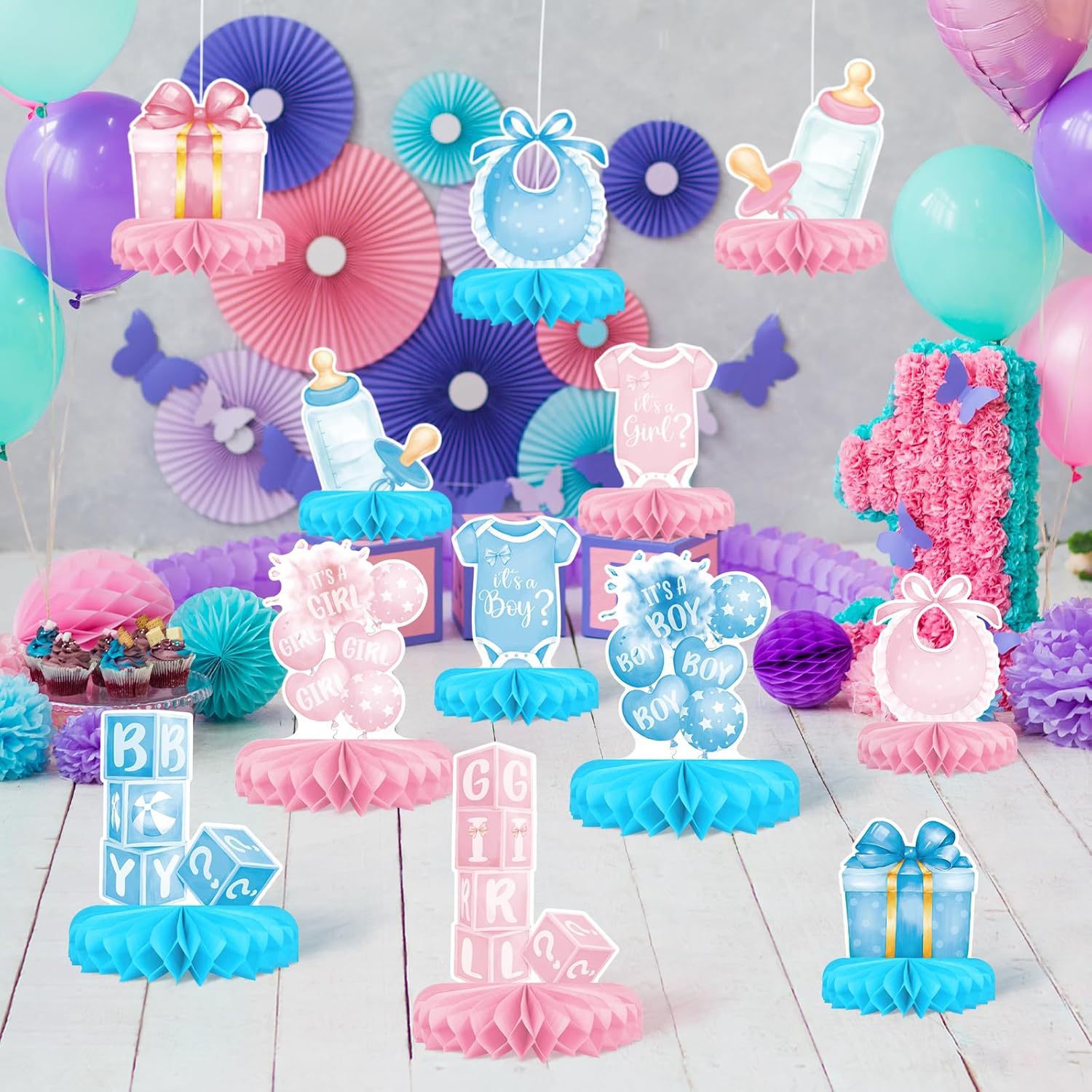 12PCS/Set Gender Reveal Honeyc - Tablet Accessories Kit ulasan dan harga