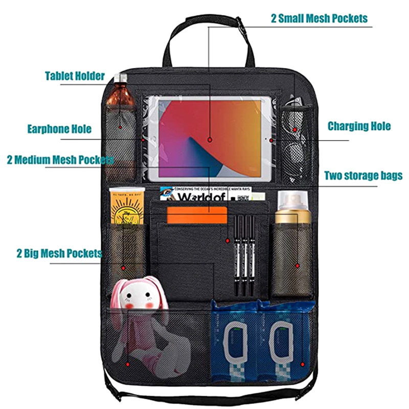 1pc Car Backseat Organizer wit - Tablet And Accessories Bag ulasan dan harga