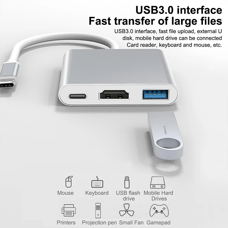 3 in 1 USB Type C Hub to 4K HD - Tablet Accessories For Samsung ulasan dan harga