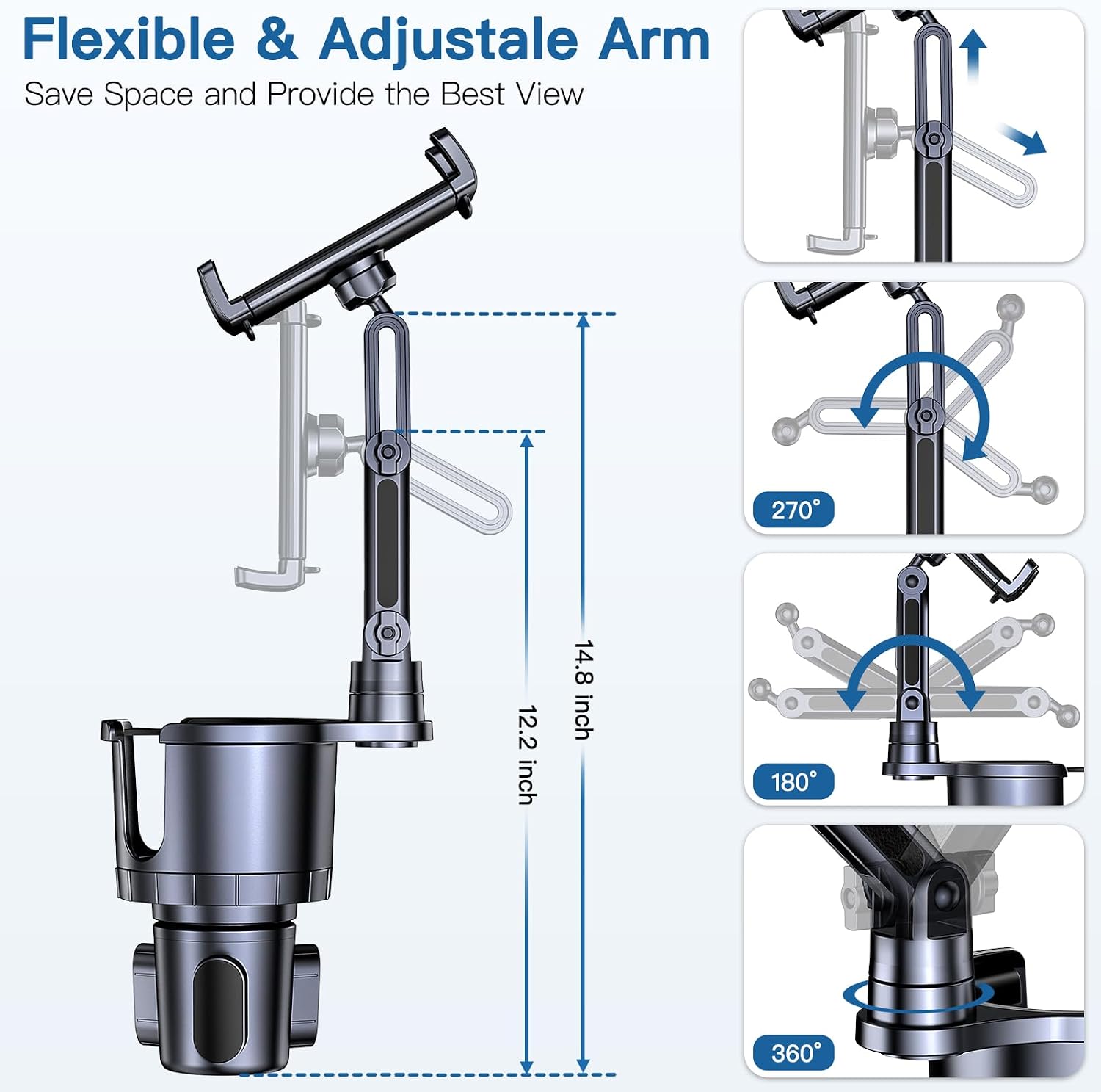 Cup Holder Phone Tablet Mount, - Tablet Car Mount ulasan dan harga