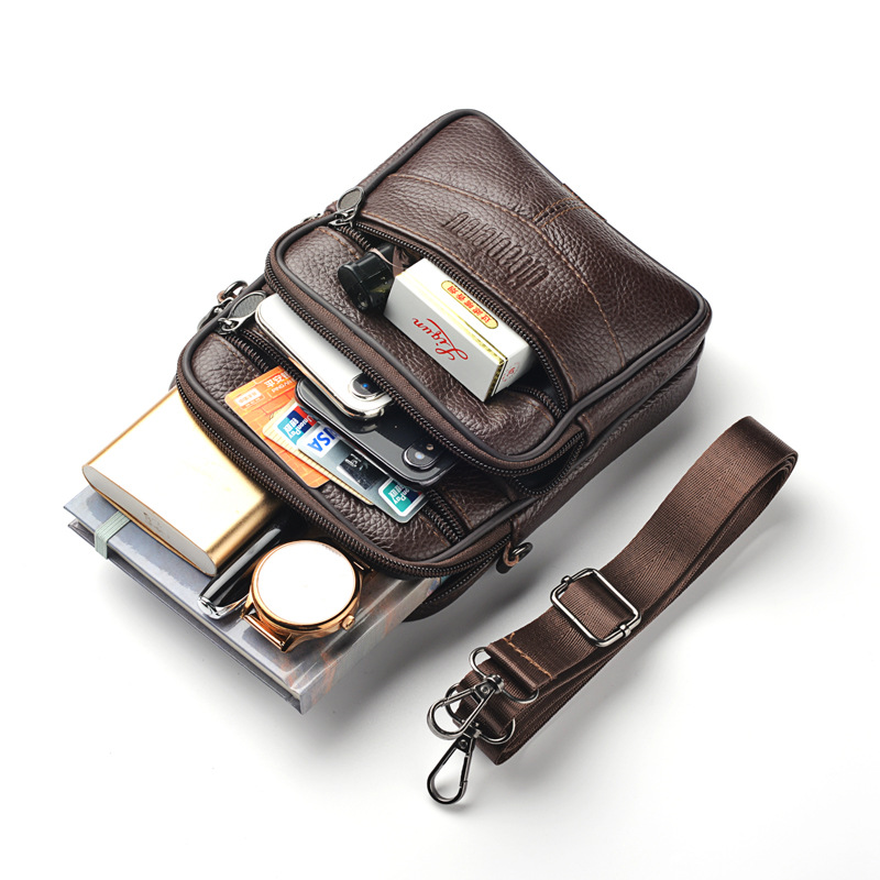 Men's New Genuine Leather Cros - Tablet Shoulder Bag ulasan dan harga