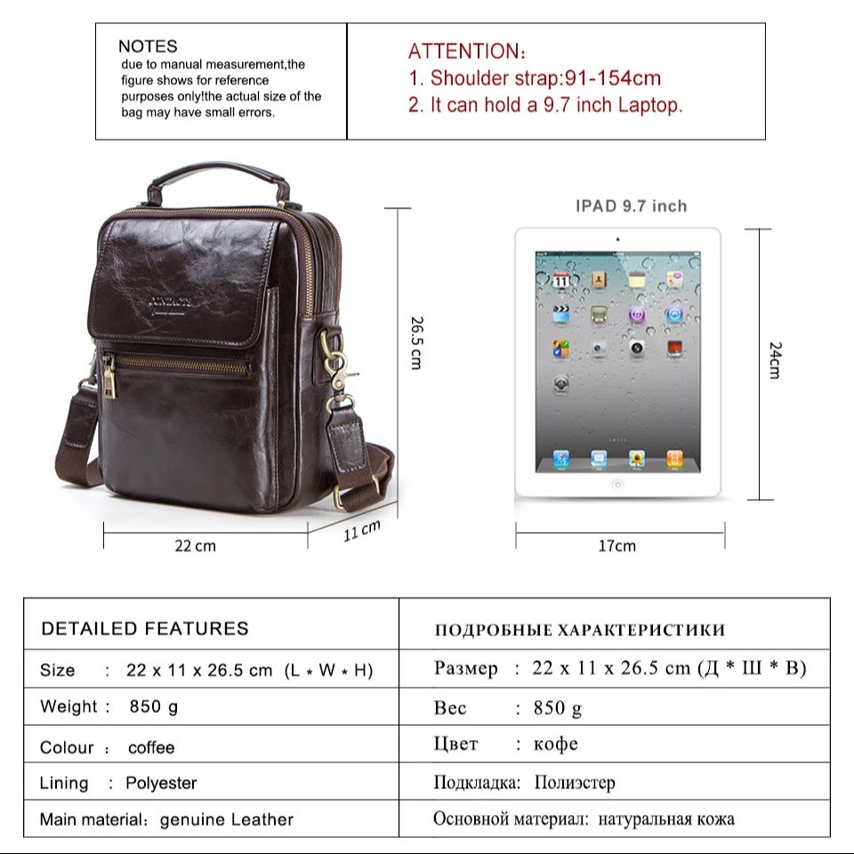 Genuine Leather Sling Shoulder - Tablet Shoulder Bag ulasan dan harga