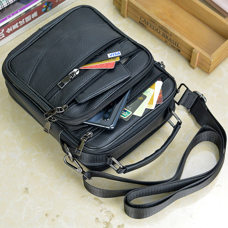 Fashion Men Genuine Leather Ha - Tablet Shoulder Bag ulasan dan harga