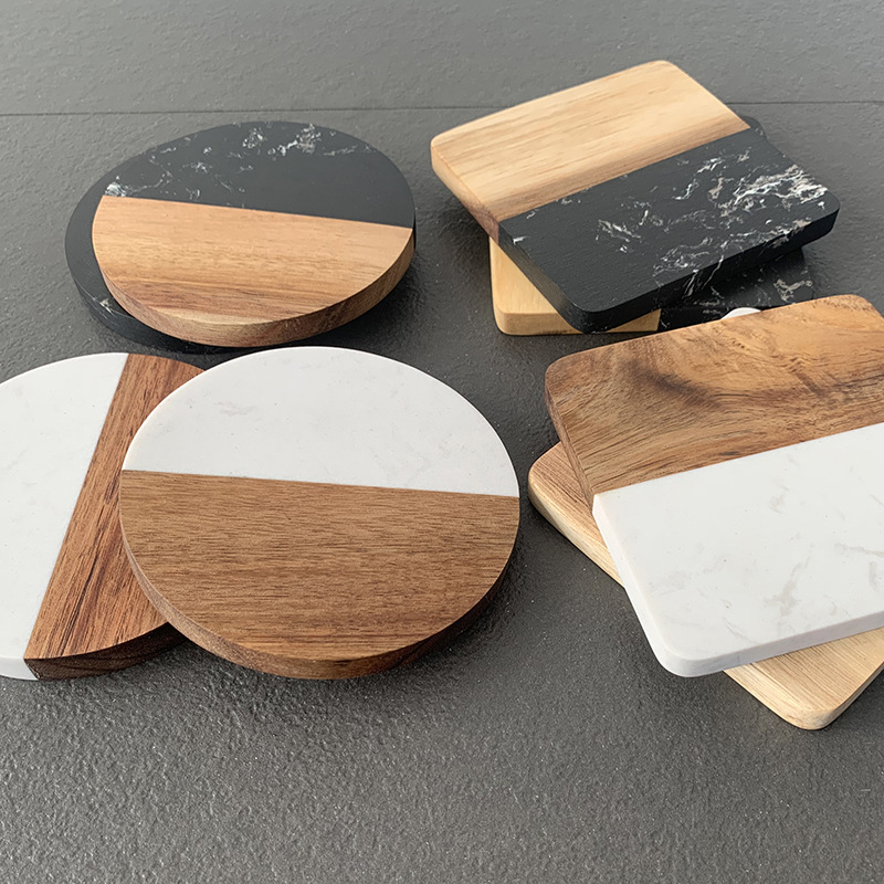 Marble Coaster Wood Stitching  - Tablet Accessories Kit ulasan dan harga