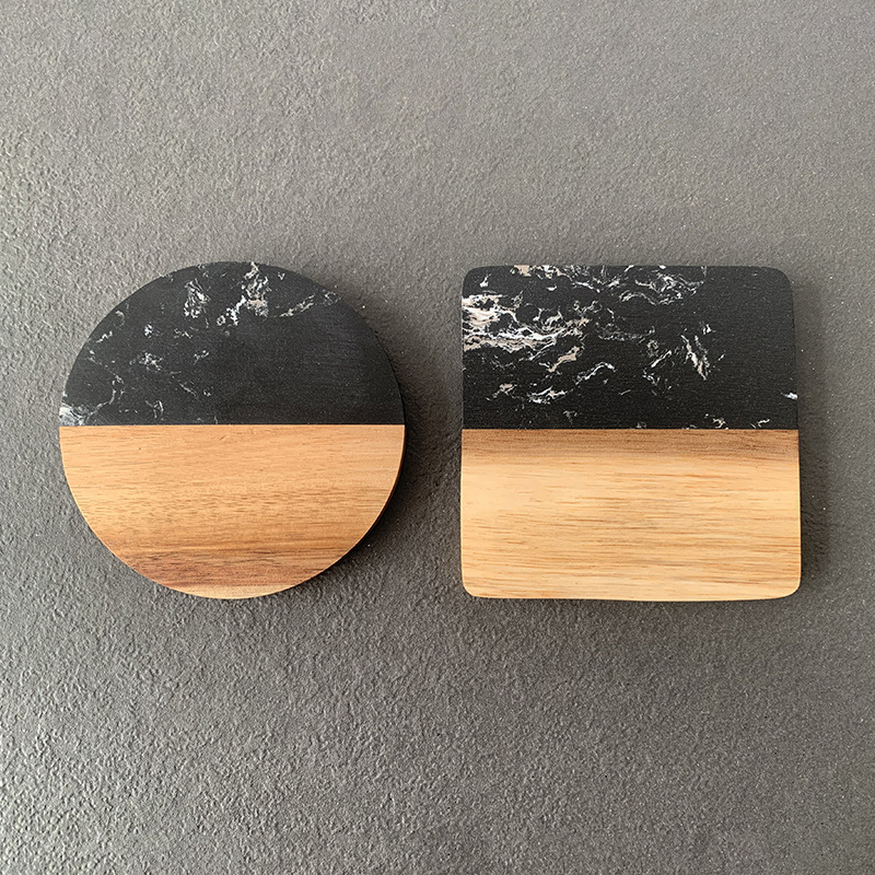 Marble Coaster Wood Stitching  - Tablet Accessories Kit ulasan dan harga