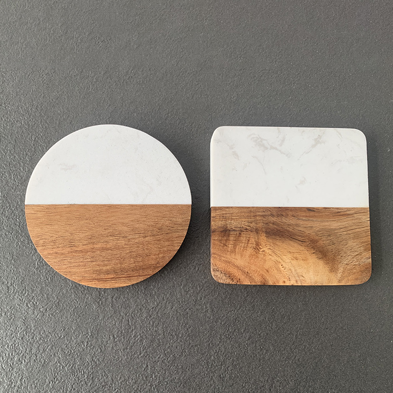 Marble Coaster Wood Stitching  - Tablet Accessories Kit ulasan dan harga