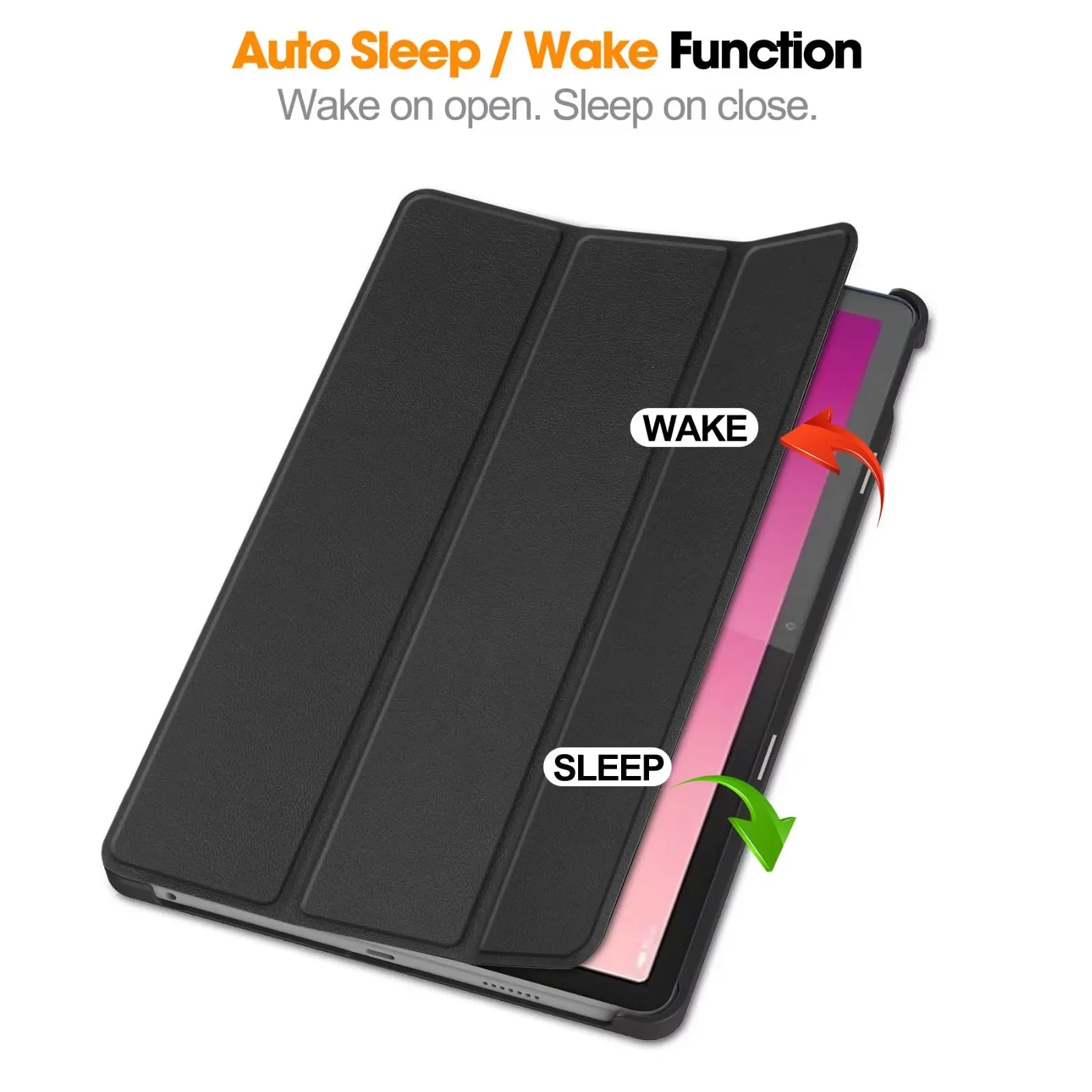 Tri-fold Magnetic Leather Stan - Lenovo Tablet P12 Accessories ulasan dan harga