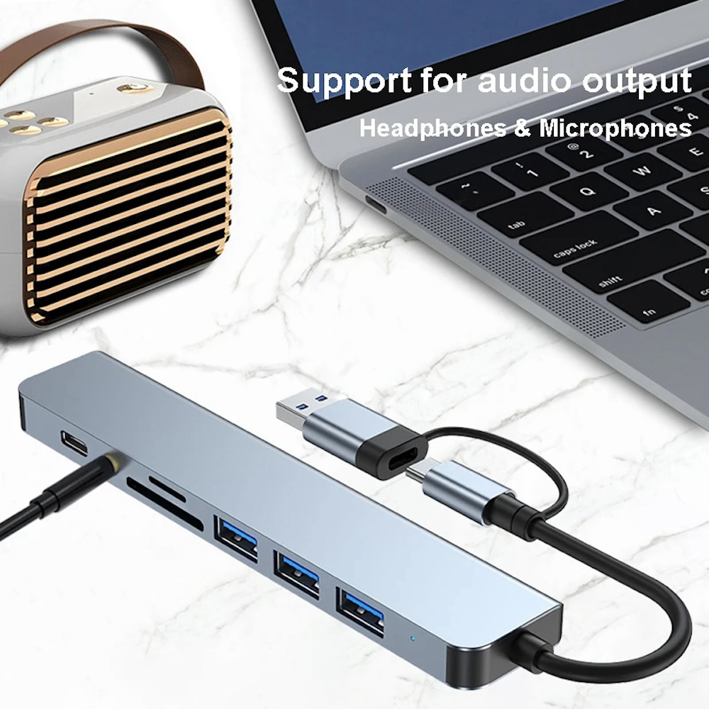 8-in-2 USB-C & USB-A Hub, Mult - Microsd Card Tablet ulasan dan harga